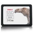 UMAX S330シリーズ 2.5インチ SSD 240GB (SATA/3D TLC NAND/Read:520MB/s,Write:450MB/s/3年保証/7mm厚→9.5mm厚変換スペーサー付属) UM-SSD25S330-240